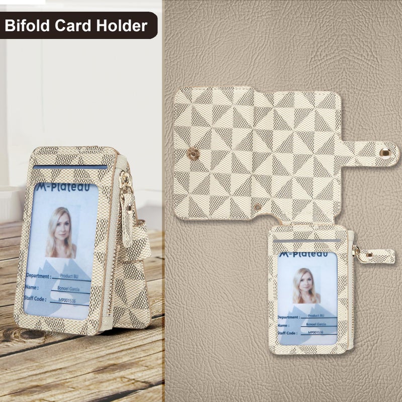 M-Plateau Card Cases, Leather Card & ID Cases,Credit Card Holder Wallet Small Card Case Wallet: Wallet Women Small Premium PU Leather, Slim Wallet for Travelling (off White) - Image 3