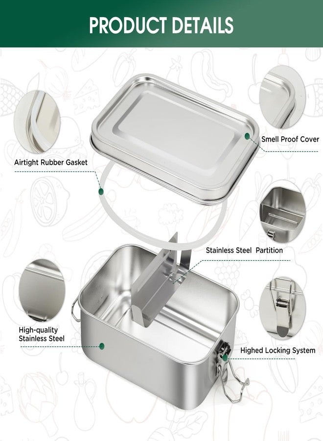 LEEPENK 304 Stainless Steel Food Storage Containers 4 Pack Stainless Steel Containers With Lids Stainless Steel Bento Box - Image 5