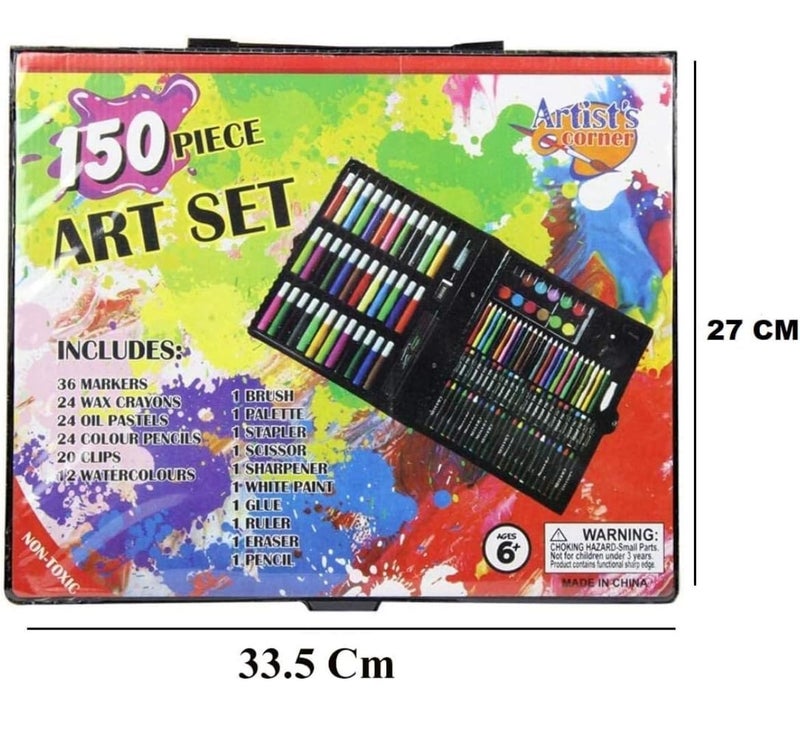 Kitchen Bloom Color Kit Art Set for Kids,145 Pieces Drawing Kit with Colour Pencils,Oil Pastels,Paint Brushes,Water Colours,Marker Pens,Color Set for Kids(Plastic(150 pcs)),Ink Color-Multicolor - Image 2