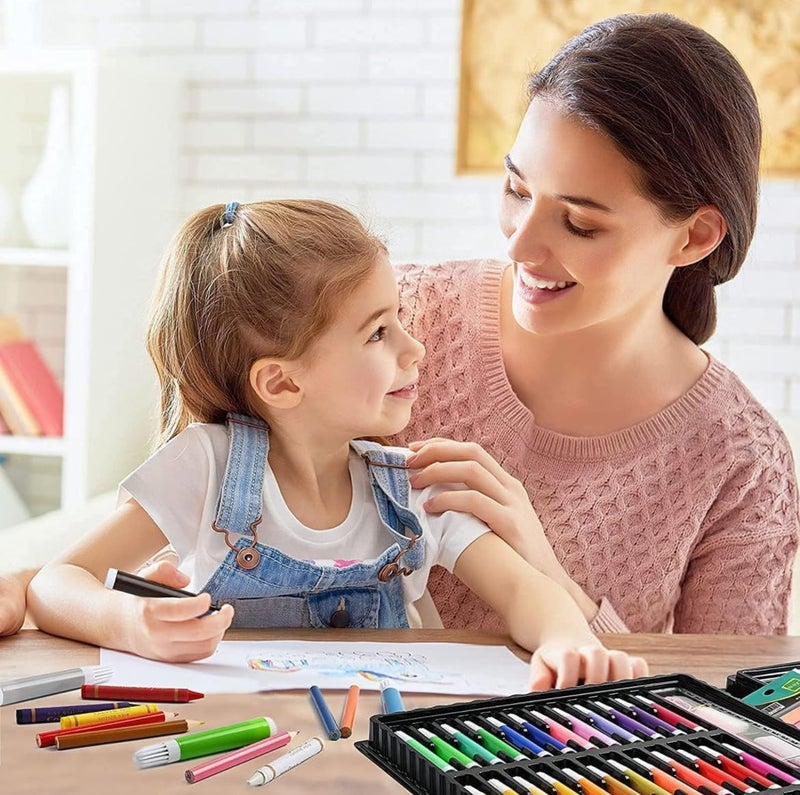 Kitchen Bloom Color Kit Art Set for Kids,145 Pieces Drawing Kit with Colour Pencils,Oil Pastels,Paint Brushes,Water Colours,Marker Pens,Color Set for Kids(Plastic(150 pcs)),Ink Color-Multicolor - Image 3