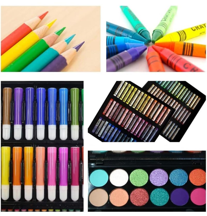 Kitchen Bloom Color Kit Art Set for Kids,145 Pieces Drawing Kit with Colour Pencils,Oil Pastels,Paint Brushes,Water Colours,Marker Pens,Color Set for Kids(Plastic(150 pcs)),Ink Color-Multicolor - Image 4