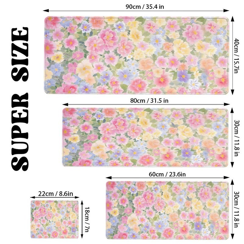 Super Large XXL 2D Flat Gaming Mouse Mat 40x90cm Colorful Flowers Design for Desktop Office and Home Use Gift for Men Women - Image 3
