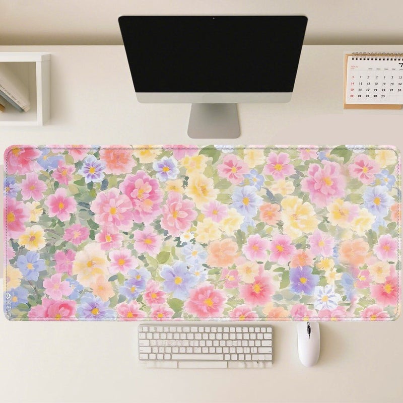 Super Large XXL 2D Flat Gaming Mouse Mat 40x90cm Colorful Flowers Design for Desktop Office and Home Use Gift for Men Women - Image 1