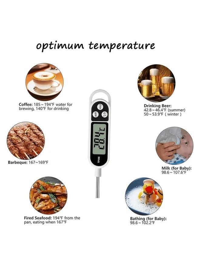 White Digital Kitchen Thermometer For Cooking Baking Candy Making - Image 2