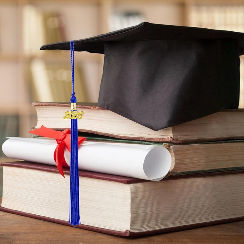 QEYMN شرابة تخرج 2026، شرابة تخرج زرقاء داكنة، شرابات قبعة التخرج، شرابات 2026 مع قلادة ذهبية لعام 2026 لإكسسوارات وزينة قبعة التخرج لحفلات قبعة الخريجين - Image 4