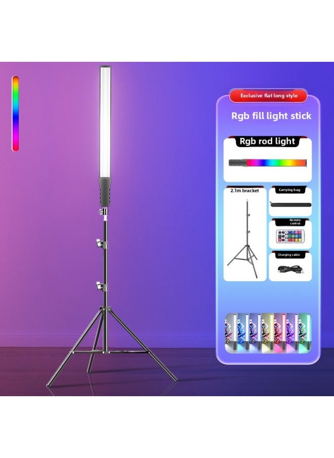 Generic Rgb Photography Fill Light Handheld Led Fill Light Rod Outside Shot Light Indoor And Outdoor Night Scene Color Video Portable-Specifications:[exclusive⭐16500lm] Rgb Fill Light Stick + 2m Light Stand + Remote Control + Free Carrying Bag  - Image 1