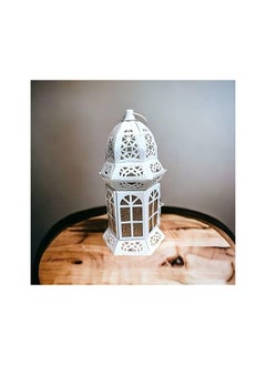 Generic Ramadan Lantern Glass Metal 12" White - Islamic Dome - Unique Design Decorative Decorative Decorative Decorative Accent  - Image 2