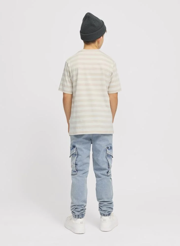 جاك وجونز جونيور Kids Stripe Crew Neck T-Shirt