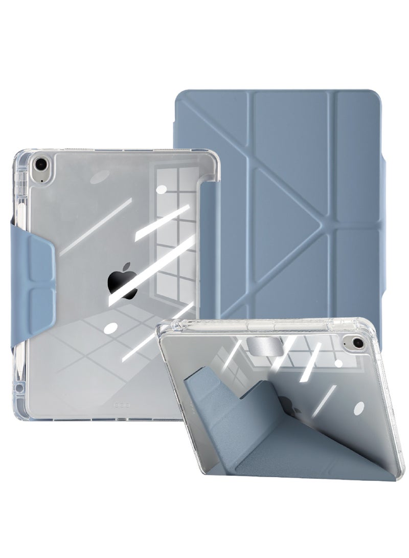 Case for iPad (A16) 11th 11 inch 2025 Gen iPad 11 Case/Case For iPad 10th Gen Case 2022 iPad 10 Case Slim Stand Soft Clear Transparent Shell Back with Discreet Retractable Pencil Holder Smart Cover for 11" iPad 11th 2025/10.9"iPad 10th Gen 2022