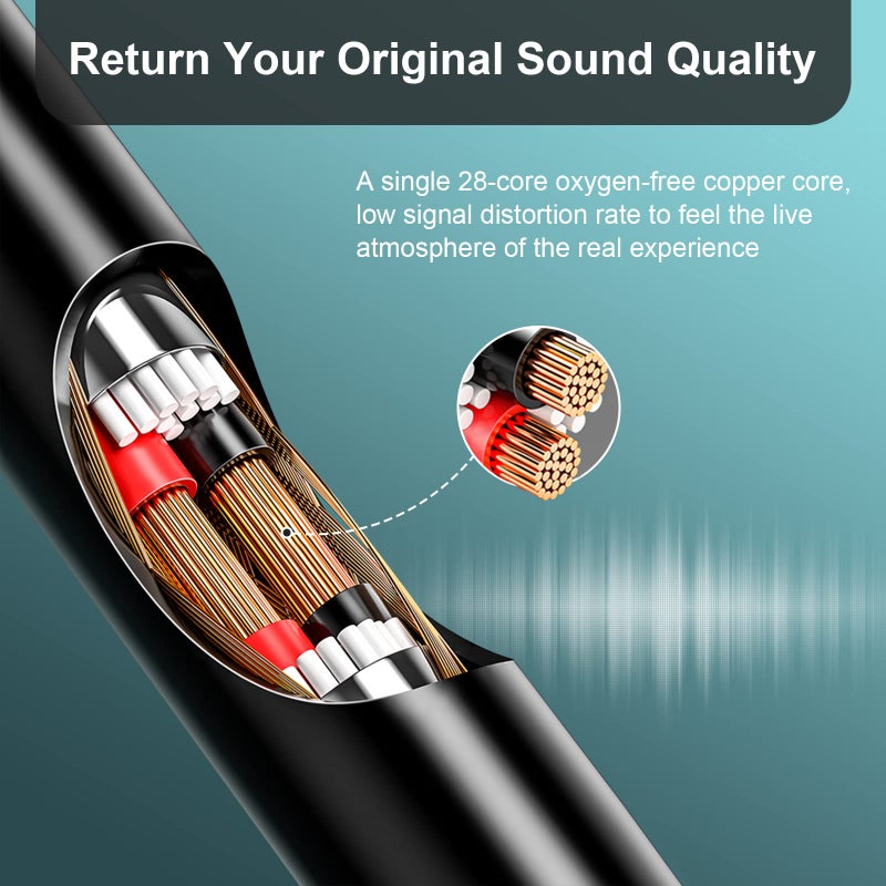 Saipomor Replacement Audio Cords Compatible with Bose 700, OE2, OE2i, QC25, QC35, QC35 II, QC45, SoundLink & SoundLink II Headphones â€“ 2.5mm to 3.5mm Jack, Black - Image 2