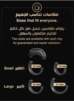 WESLAMIC Salam Smart Tasbih Ring – Counter up to 99999, Prayer Time Alerts, Tasbih Reminder, Long-Lasting Battery, Water & Dust Resistant - Large Size ( 22 mm + 20 mm )  - Image 3