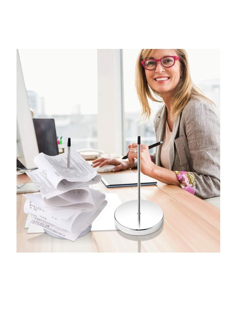 Terabyte عصا مستقيمة من الفولاذ المقاوم للصدأ 140 مم / 5.5 بوصة عبوة من 4 حامل إيصالات فواتير مسمار عصا مكتب 5.5 بوصة طويلة لحامل فواتير وعصا ملاحظات ورقية… - Image 5