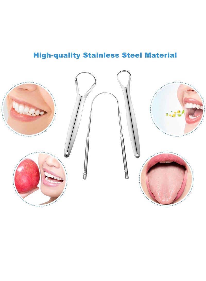 3 PCS Metal Tongue Scraper, Tongue Scrapers for Adults, Stainless Steel Tongue Scrapers, Tongue Scraper, Portable Tongue Scrapers - Image 4