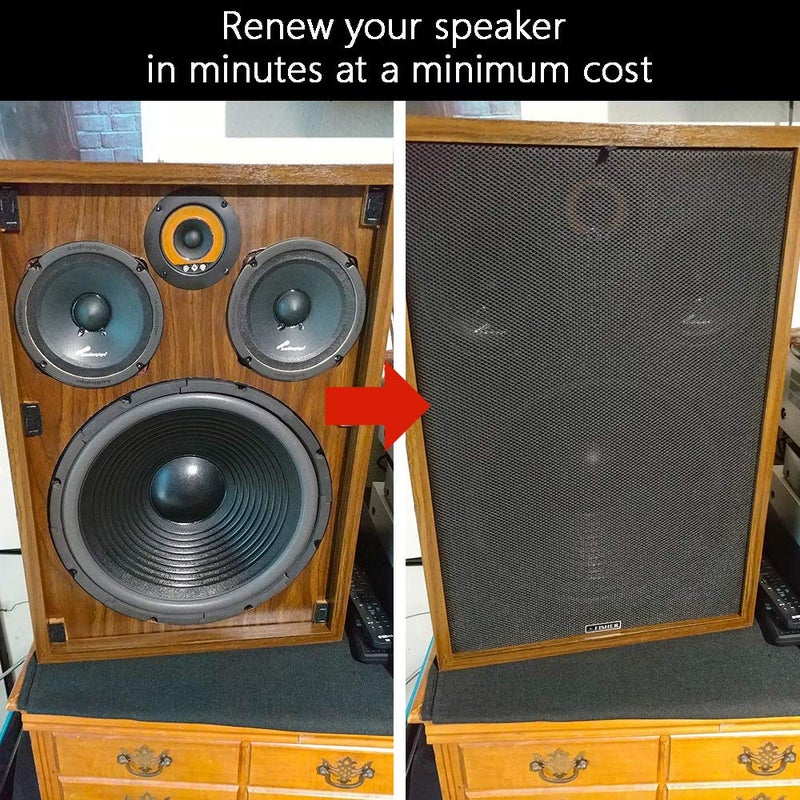 Wayber Speaker Grill Cloth Stereo Mesh Fabric for Speaker Repair, Black - 55 x 20 in / 140 x 50 cm - Image 4