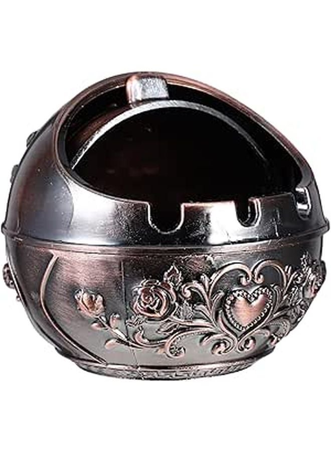 Portable Mini Ashtray With Lid Windproof Metal Outdoor Travel Home Use Rose Gold - Image 1