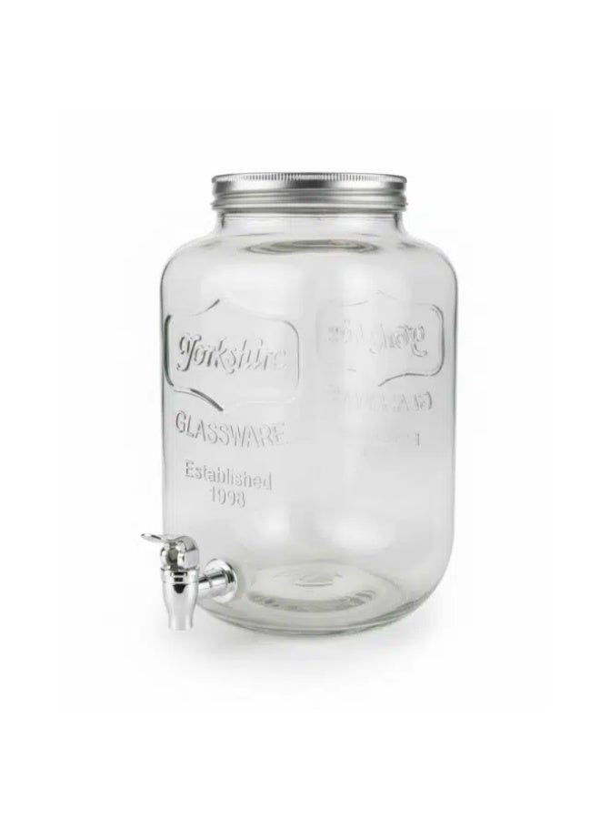 Danny Home Glass Juice Dispenser 8 Litre with Stainless Steel Tap & Metal Lid – Large Beverage Dispenser for Water, Juice, Lemonade & Parties - Image 3