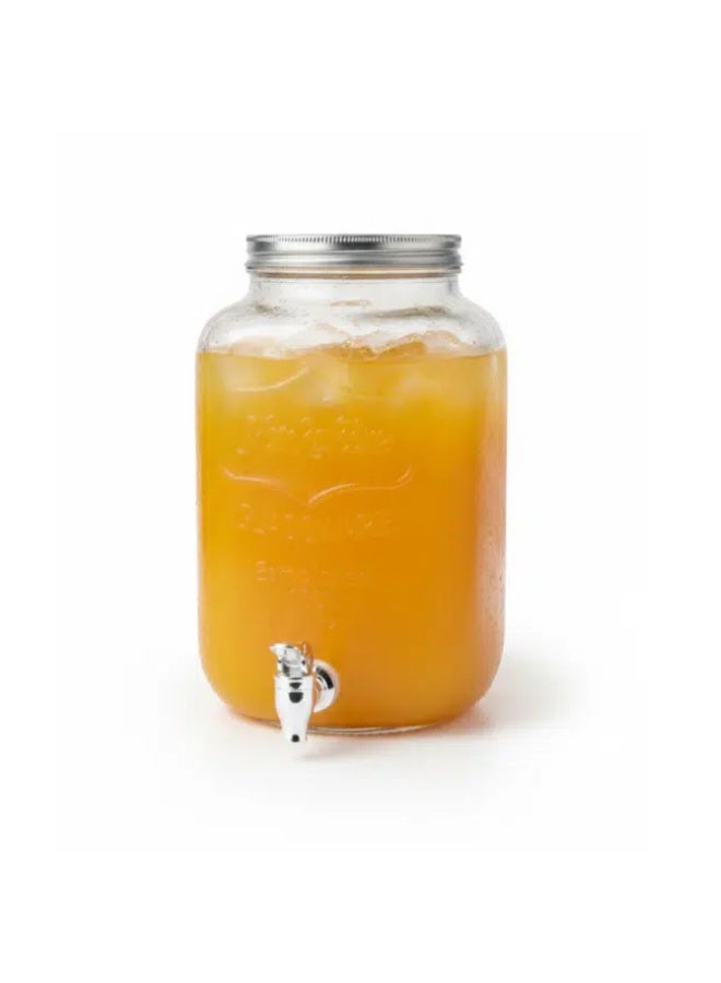 Danny Home Glass Juice Dispenser 8 Litre with Stainless Steel Tap & Metal Lid – Large Beverage Dispenser for Water, Juice, Lemonade & Parties - Image 5