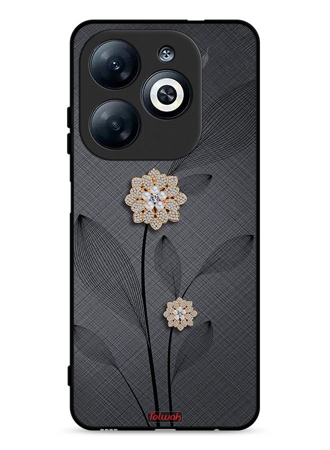 Tolwak Infinix Smart 8 4G Protective Case Cover Diamond Flowers Art - Image 1