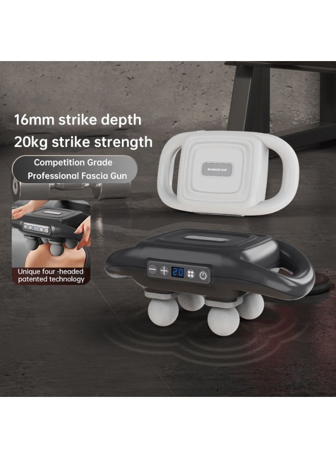 4-Head Massage Gun Deep Tissue, 6 Intensity, Replaceable Massager Heads and Plate, Electric Percussion Massage Gun Tool for Back, Shoulder, Neck, Muscle, Athletes - Image 4