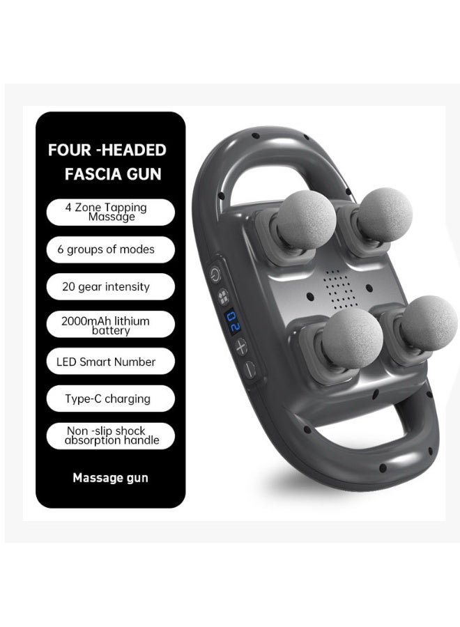 4-Head Massage Gun Deep Tissue, 6 Intensity, Replaceable Massager Heads and Plate, Electric Percussion Massage Gun Tool for Back, Shoulder, Neck, Muscle, Athletes - Image 3