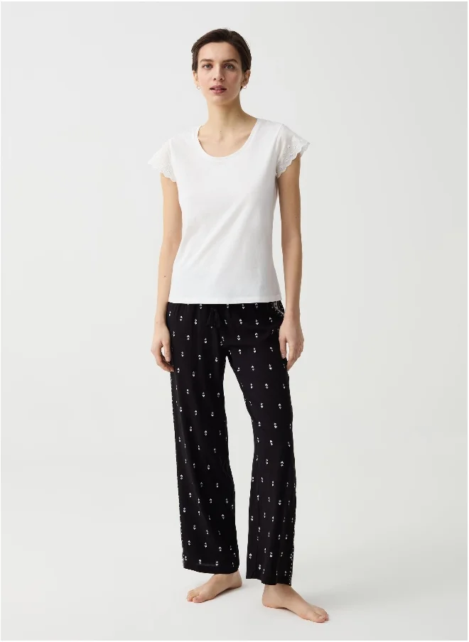 او في اس Ovs 440 Pant Wov Nero/Bianco