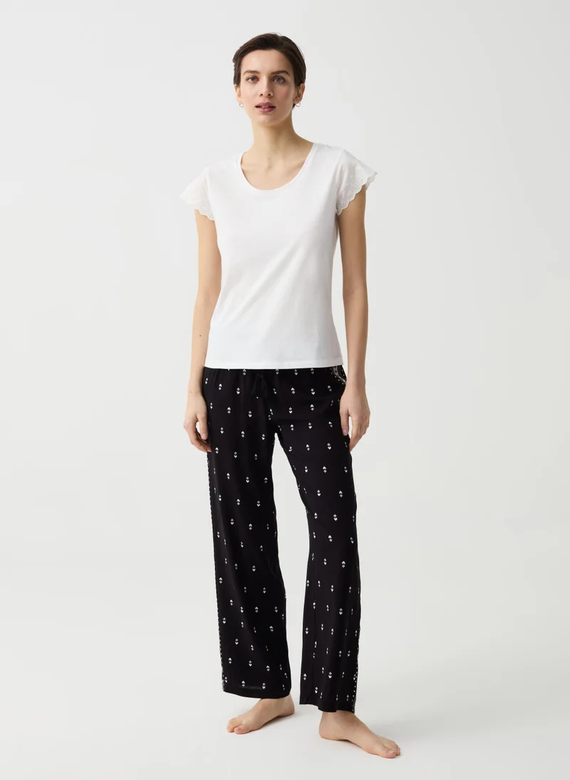 او في اس Ovs 440 Pant Wov Nero/Bianco