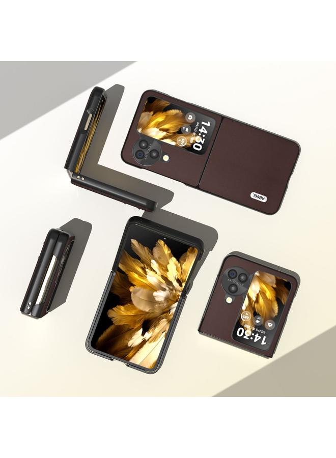 اس-توب جراب قابل للطي لهاتف OPPO Find N3 من ABEEL مصنوع من الجلد الطبيعي من سلسلة Xiaoya - Image 3