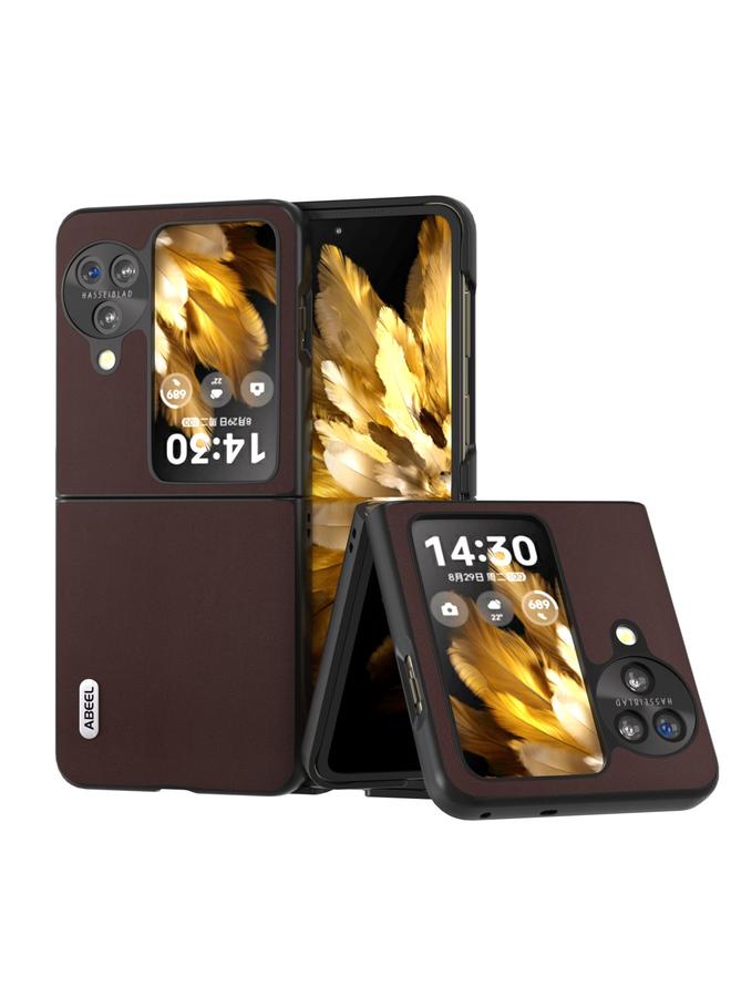 اس-توب جراب قابل للطي لهاتف OPPO Find N3 من ABEEL مصنوع من الجلد الطبيعي من سلسلة Xiaoya - Image 1