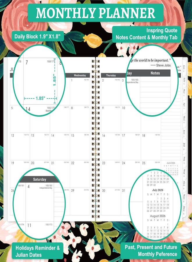 Feteulo 2026-2028 Monthly Planner/Calendar - 2 Year Planner 2026-2028, Jul 2026 - Jun 2028, Monthly Calendar 2026-2028 with Two-Side Pocket, 9'' x 11'', Tabs, Sturdy Binding - Image 3