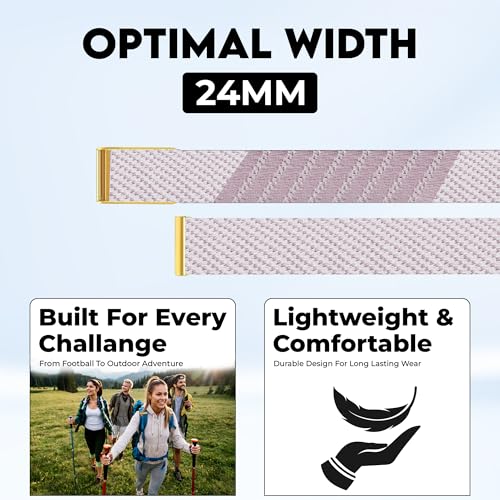 DADO Ultrasoft Nylon Sport Band Compatible with WHOOP 50 One Peak and Life Breathable Durable Secure Fit Strap NOT for Gen 4 PinkGold Connector OnePeak - Image 3