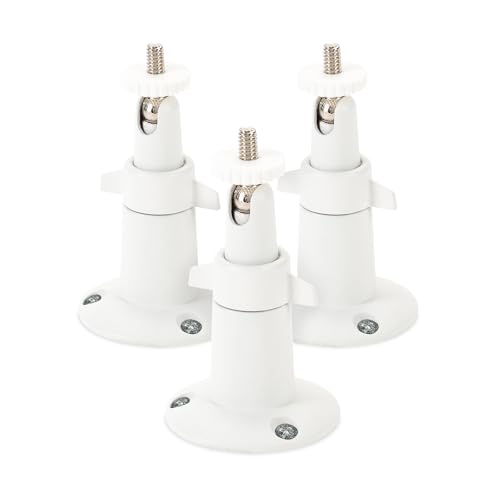 Wasserstein Adjustable Metal Wall Mount Compatible with Arlo Essential/XL 2 Gen/Pro/2/3/4/5/Ultra/Ultra 2, Wyze Cam Outdoor/V3, & Ring Stick Up Cam Pro/Battery (3-Pack, White) - Image 1