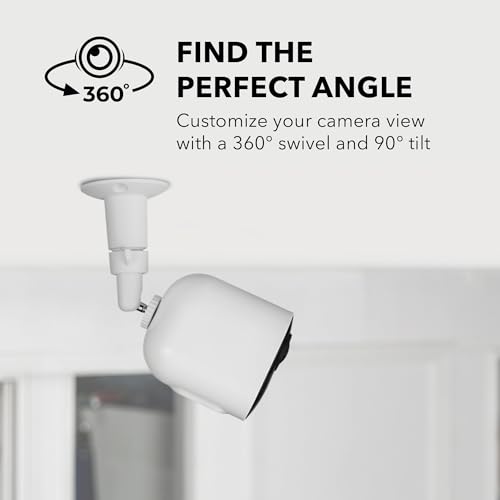 Wasserstein Adjustable Metal Wall Mount Compatible with Arlo Essential/XL 2 Gen/Pro/2/3/4/5/Ultra/Ultra 2, Wyze Cam Outdoor/V3, & Ring Stick Up Cam Pro/Battery (3-Pack, White) - Image 2