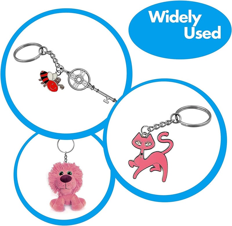 Barakah Keychain Ring, Key Ring with Chain and Jump Rings 1 Inch Small Size Metal Steel Split Key Rings Keychain Parts with Open Jump Ring Connector for Home and Crafts, 90 Pack - Image 5
