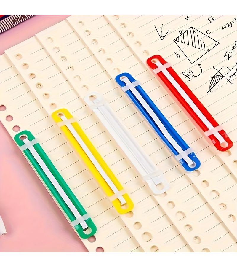 White Binding Clips 50pcs A4 Plastic Two Hole Document Binders For Office Document Storage And Easy Categorization - Image 4