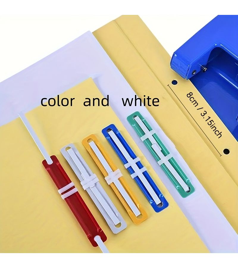 White Binding Clips 50pcs A4 Plastic Two Hole Document Binders For Office Document Storage And Easy Categorization - Image 1
