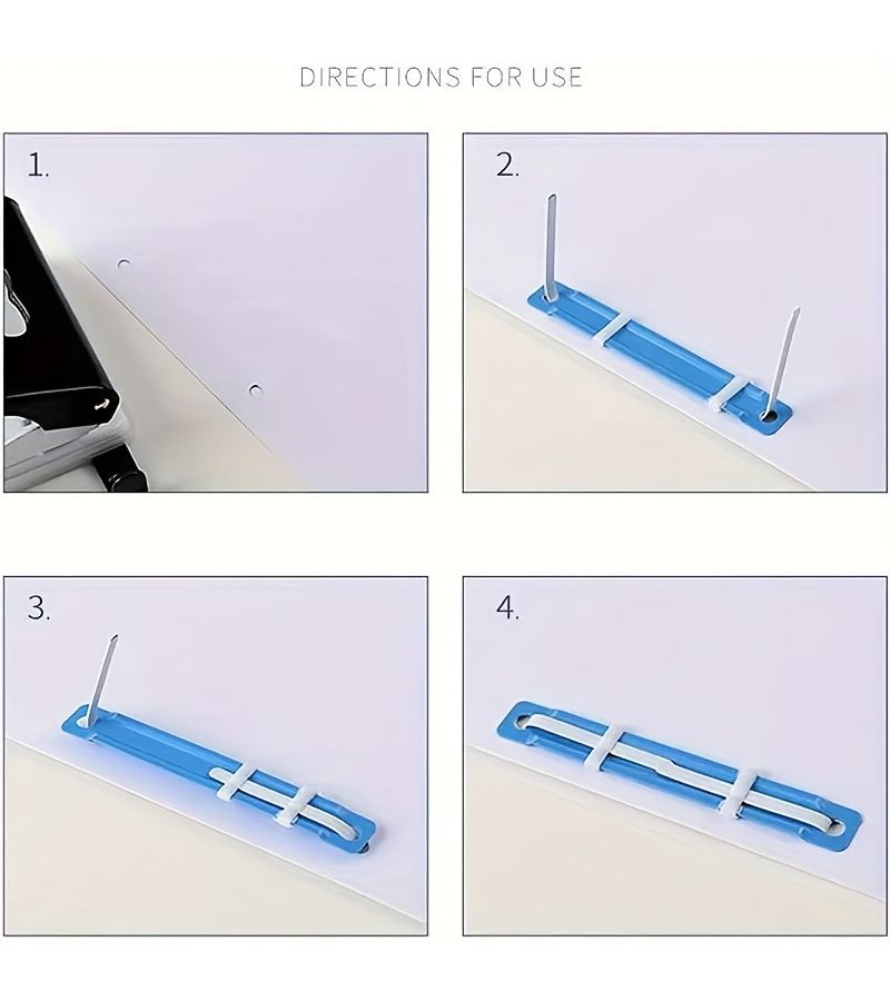 White Binding Clips 50pcs A4 Plastic Two Hole Document Binders For Office Document Storage And Easy Categorization - Image 3