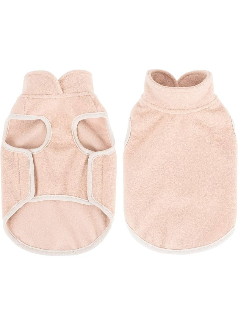 Pet Vest Beige Fleece Dog Clothing, XSmall, 1 to 1.5 KG - Image 2