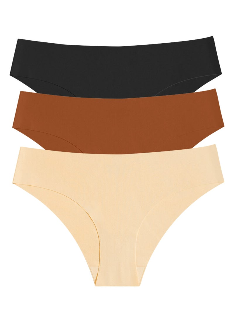 Pack of 3 Invisible Seamless Laser Cut Bikini Panties for Women - Image 1