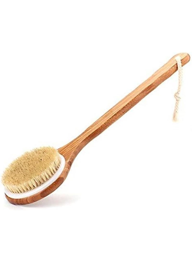 Long Handle Body Brush With Natural Bristles - Bath Back SPA Scrubber for Improved Blood Circulation, Exfoliation, and Skin Health - Wet or Dry Shower Brush - Image 3
