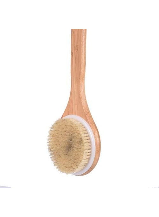 Long Handle Body Brush With Natural Bristles - Bath Back SPA Scrubber for Improved Blood Circulation, Exfoliation, and Skin Health - Wet or Dry Shower Brush - Image 2