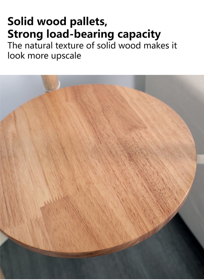 Onelight - Creative Wooden Tripod Floor Lamp With 3 Colors Led Light Source Adjustable Foot Switch And Coffee Table Storage Rack - Image 1