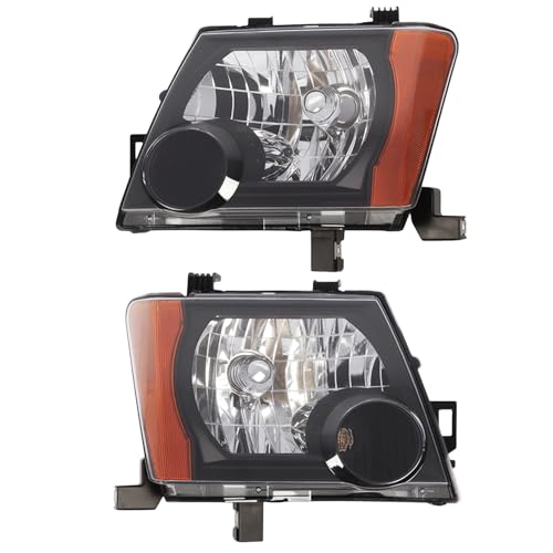 Jecoupoon Halogen Headlights Compatible with Xterra 2005-2015 Headlamp Driver & Passenger Side Black Housing Yellow Corner Clear Lens 26060EA025 26010EA025 NI2502189 NI2503189 NI2502161 NI2503161 - Image 1