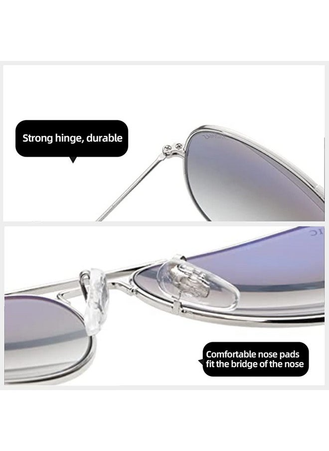 Elegante - ELEGANTE Classic HD Polarized Aviator Sunglasses for Men & Women, 100% UV Protected, Lightweight Copper Frame (Medium, C2 - Blue Gradient) - Image 1