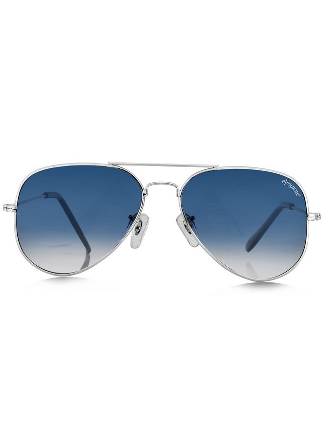 Elegante - ELEGANTE Classic HD Polarized Aviator Sunglasses for Men & Women, 100% UV Protected, Lightweight Copper Frame (Medium, C2 - Blue Gradient) - Image 1