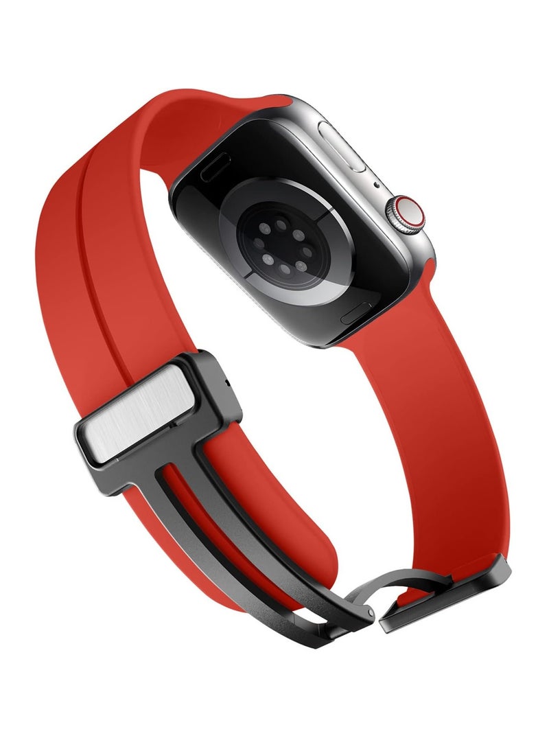 DUSALA for Apple Watch Band 45mm 49mm Quick Release - Skin-Friendly Soft Silicone Sport Watch Band for Men Women, Magnetic Folding Clasp Silicone Strap - Image 3