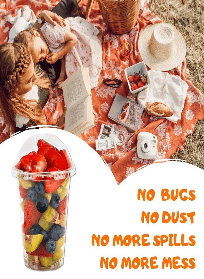 Aatriet 12 oz Clear Plastic Cups with Dome Lids No Hole - (30 Sets) PET Disposable Dessert Cup, Parfait cup for Ice Cream, Iced Cold Coffee Drinks, Cupcake. Fruit Cups for Kids bday Party with Nice Sealing - Image 5