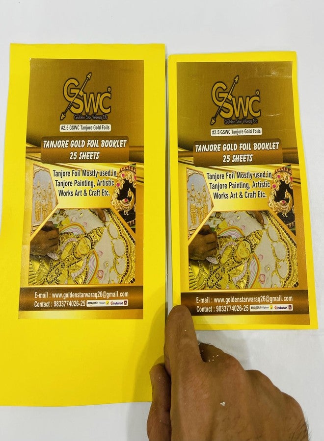 TPWC TANJORE Gold FOILS (4x6) (6x4) Size 25 Sheets booklets for Painting -Gold (3x5) - Image 3