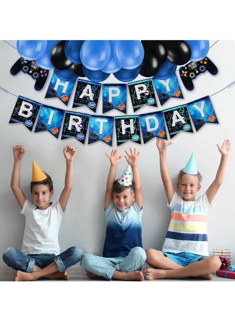 واي آند دي Video Game Party Supplies, Birthday Decorations for Boys, Gaming Supplies Set, Controller Balloons and Blue Black Balloons, Themed Kids Boys - Image 2