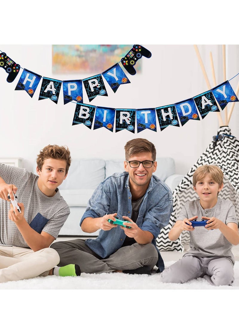 واي آند دي Video Game Party Supplies, Birthday Decorations for Boys, Gaming Supplies Set, Controller Balloons and Blue Black Balloons, Themed Kids Boys - Image 4