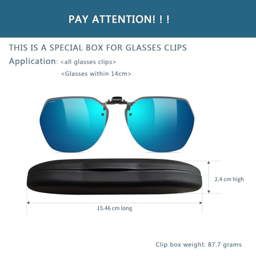 UpaClaire Clip-on Glasses Case Slim Hard Shell Ultra-light Retro Flat Glasses Storage Box Compression Resistant Black - Image 2